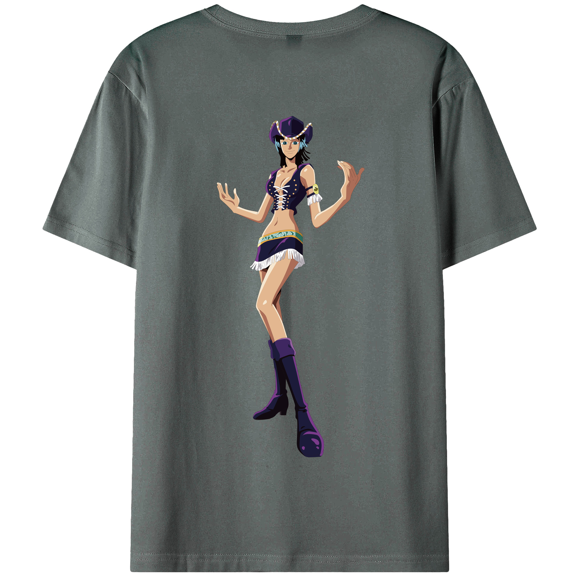 ワンピース ニコ・ロビン ONE PIECE Nico Robin 綿100％半袖Tシャツ（背面プリント）